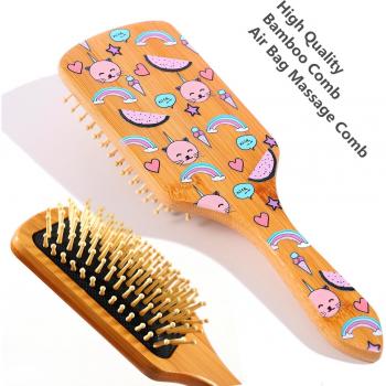 Peigne en bois pour cheveux bouclés