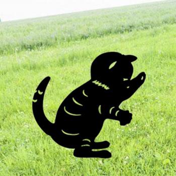 Garden Cat Silhouette Stake