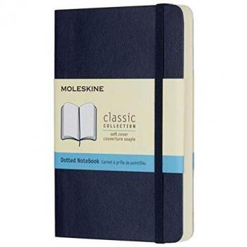 Moleskine Sapphire Blue Dotted Paper Notebook, Pocket Size