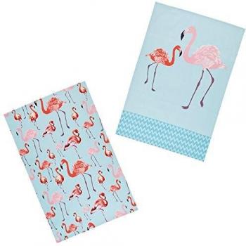 Flamingo 100% Cotton Printed Bird Tea Towels, 70 x 47 cm