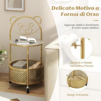 Vetro Bear Café Table – Ruote Dorate