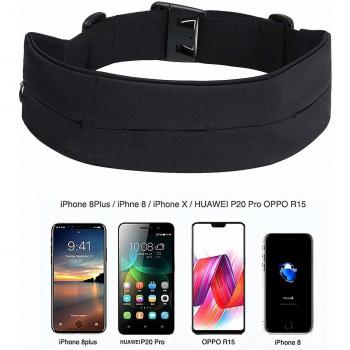 MEINAIER Bauchtasche mit Laufgürtel – Handy bis 6,8 & Schlüsselhaken