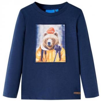 Navy Melange Long Sleeve T-Shirt for Kids 92