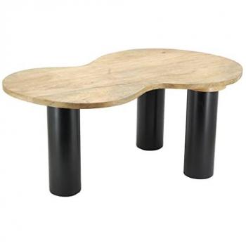 AUBRY GASPARD Designer-Tisch aus Mangoholz und schwarzem Metall