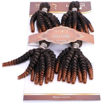 Mèches Funmi synthétiques bouclées rebondissantes, 4 mèches, tissage ombre cheveux courts
