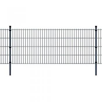 VidaXL Recinzione Giardino 2D con Pali Grigio 2008x1030mm 4 m