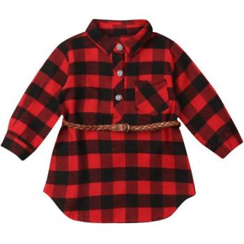 Vestido Blusa a Cuadrados Rojos Pequeña
