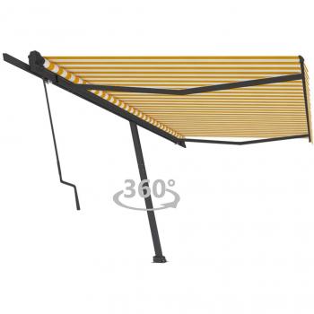 Tente auvent automatique 500x350 cm Jaune/Blanc