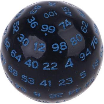 D100 Spielwürfel – 100‑seitiger Acrylwürfel für Tisch und Kneipe