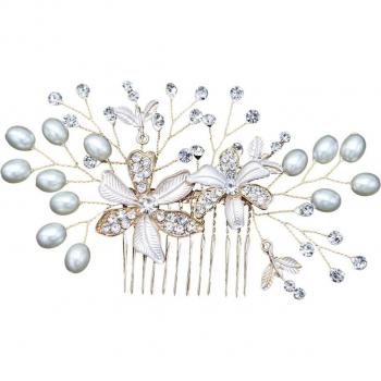 Wedding Hair Accessories: Pearl and Rhinestone Comb