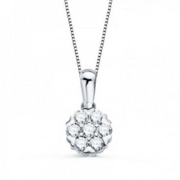 Encanto Inmaculado: Colgante Oro Blanco 18K, 7 Diamantes, 42cm