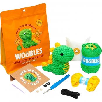 Estuche de Ganchillo para Novatos con Muestra de Peluche Dinosaurio