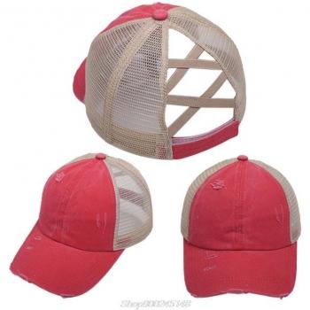 Frauen verzerrt Mesh Cap Leopard Camo Druck mit hohlem Band für Frisuren