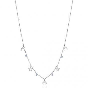 Collar Viceroy Constelación de acero con estrellas, lunas y circonitas