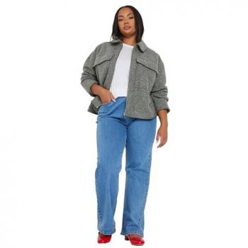 Veste Courte en Laine Gris