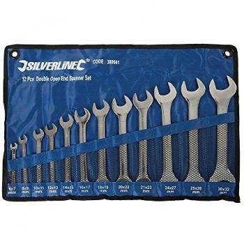 Juego de llaves fijas planas Silverline 380681, 12 piezas