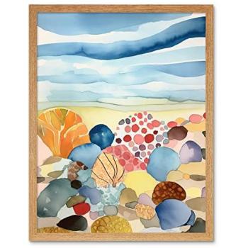 Tidewater Tones: Colorful Shells and Pebbles Poster