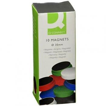 Imanes Q-Connect para Pizarra Magnética 35 mm Rojo Caja de 10