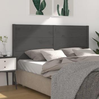 Testiera Letto Grigia 206x4x100cm in Legno di Pino Massello