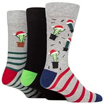 Mens 3 Pair Winter Wonderland Christmas Cube Gift Boxed Socks