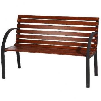 Banco de exterior 120 x 62 x 82 cm madera y acero nogal