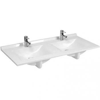 Plan double vasque en résine de synthèse 120 cm