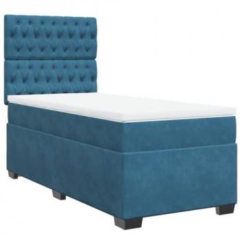 Adjustable Blue Spiral Bed by vidaXL, includes mattress, 90 × 190 cm