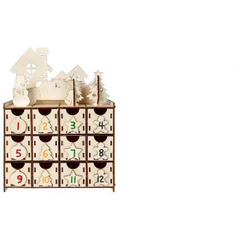 House-Shaped Advent Calendar Box for Kids with Drawers
