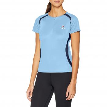 IZAS T-shirt Basin Femme Manches Courtes Bleu Clair/Noir XS
