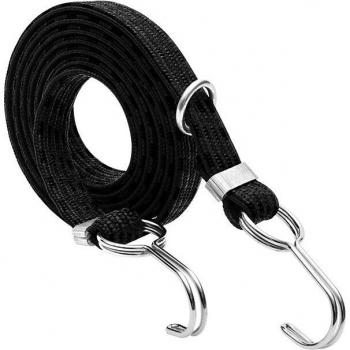 Sangle élastique rétractable noire avec crochets pour casque et bagages