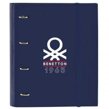 Benetton Varsity: Ringpärm i grå marinblå, 27x32x3,5 cm