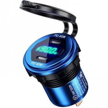Metalen 12V-24V Snelle Autolader 45W voor Telefoon en Tablet