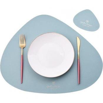 Mantel Individual de Piel Sintética, Doble Cara, Impermeable y Resistente al Calor para Cocina