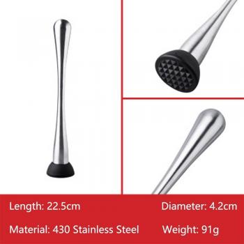 Stainless Steel Barware Tool for Muddling and Mixing