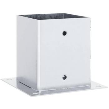 Silver Square Post Bases 12 pcs 121x121 mm Galvanised Steel