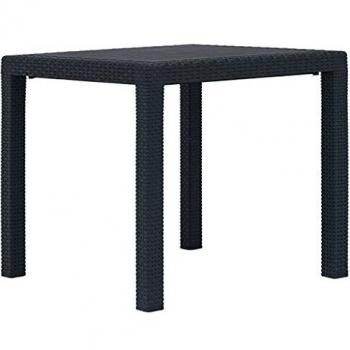 Tavolo da Giardino in Plastica Antracite 79x79x72 cm
