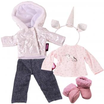 Götz Einhorn‑Winter‑Kombi – XS Gr. 36 cm für Just‑Like‑Me Puppe
