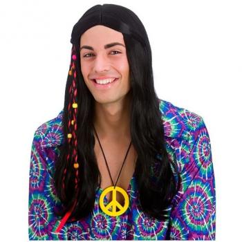 Hippie Style schwarze Perücke