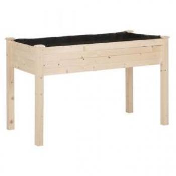 Outsunny Jardinière sur Pieds Potager 122L x 56l x 76H cm Inserts d'irrigation + Feutre de Drainage Bois Massif Sapin