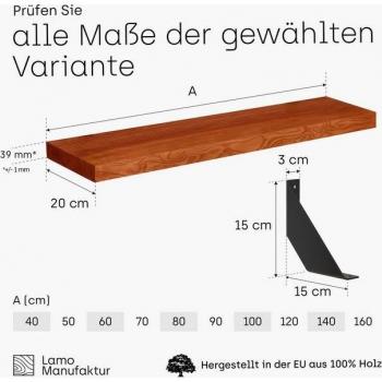 LAMO MANUFAKTUR Étager 40 cm – Frêne Foncé, Supports Retro