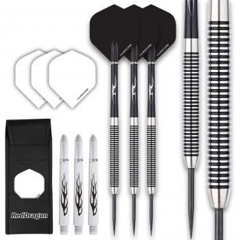 Dardos Pegasus Red Dragon 24g de Acero con Plumillas Negras