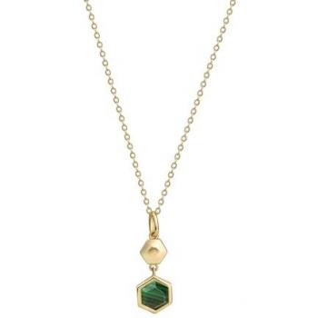 CELESTA Kette mit Anhänger, 925 Silber, Länge 45 cm, Breite 6 mm, gelb Damen