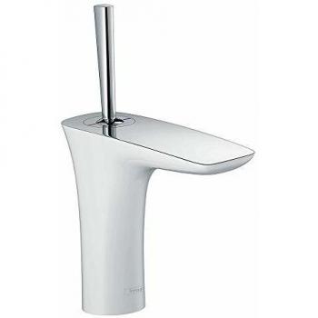 Grifo de lavabo Hansgrohe PuraVida 15070400 con vaciador Push-Open, blanco/cromo