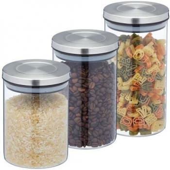 Bocaux de rangement en verre avec couvercles hermétiques