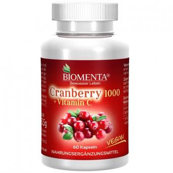 Vegan Cranberry‑Kapseln mit Vitamin C – 60 Stück, 500 mg Pro Kapsel