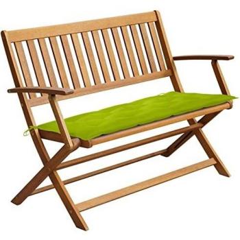 Panca da Giardino 120 cm in Massello di Acacia con Cuscino