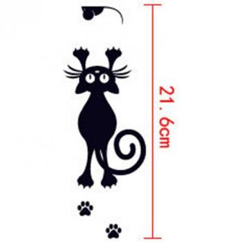 Adhesivo para interruptor de pared, gato durmiendo, color negro, 1 unidad