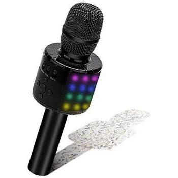BONAOK Karaoke Wireless Microphone Bluetooth, Wireless Mic Karaoke with Led, Kids Singing Recording Microphone,Portable Home Party KTV Player Microphone Machine,Compatible with Android & iOS