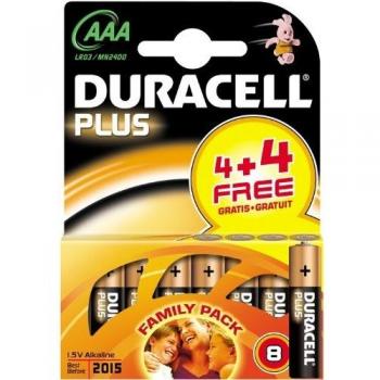Duracell AAA Alkaline Batteries 4 + 4 Free
