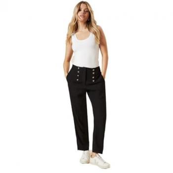 Military Button Detail Women's Capris